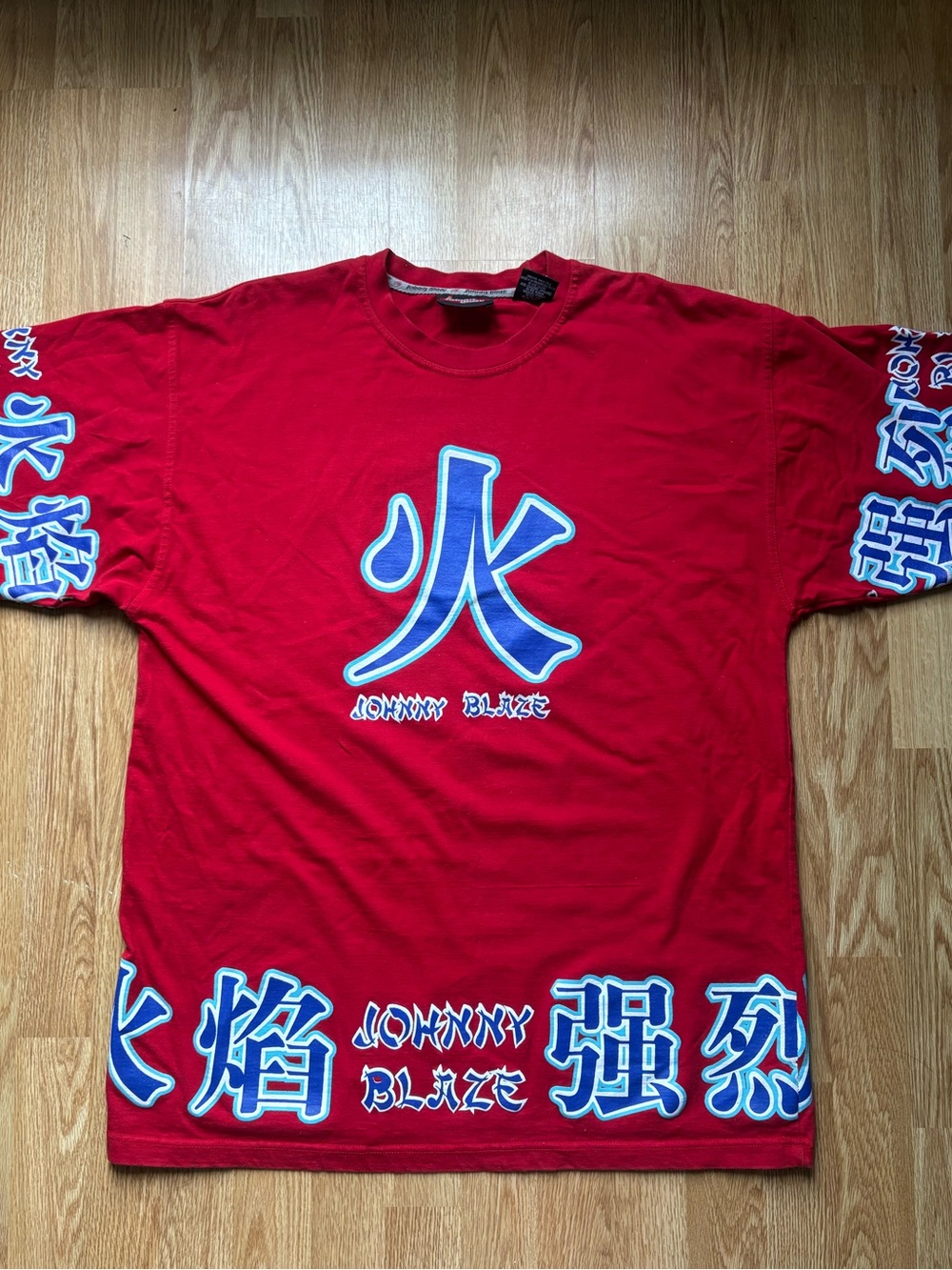 Rare! johnny blaze wu tang inspired japanese red men shirt size XL